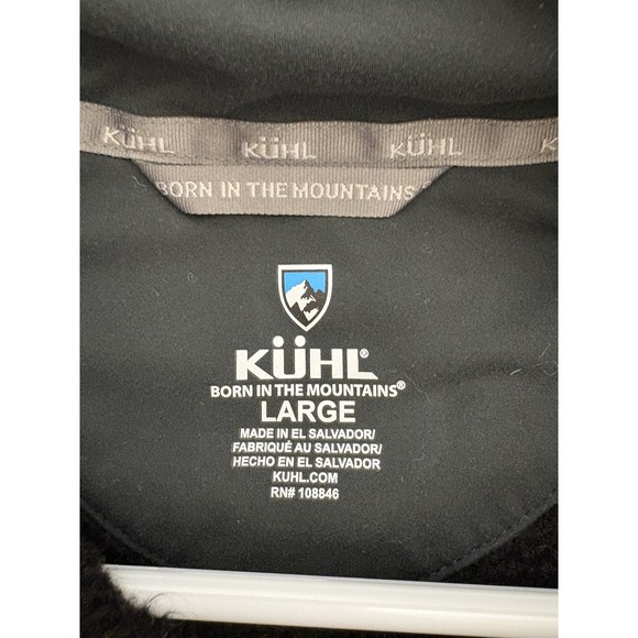 Kuhl Pullover Mens Large Black Revel 1/4 Quarter Zip Fleece Sweater 3007 - Picture 6 of 10